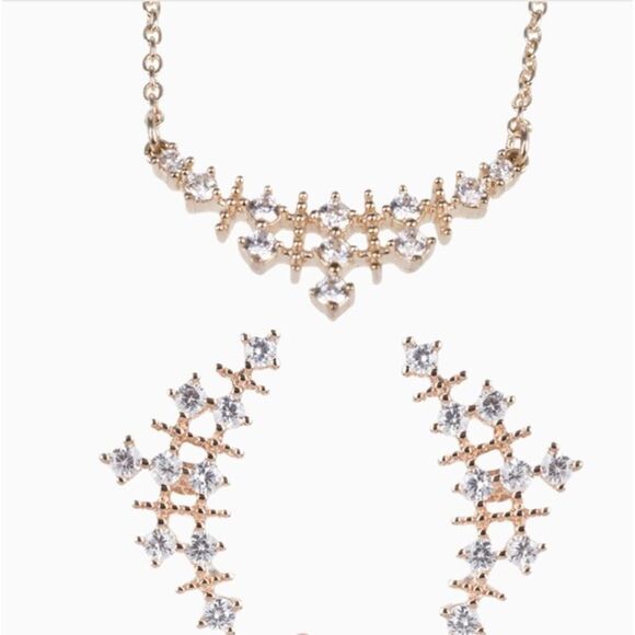 CZ BY KENNETH JAY LANE Mesh Necklace & Crawler Set - Picture 2 of 3